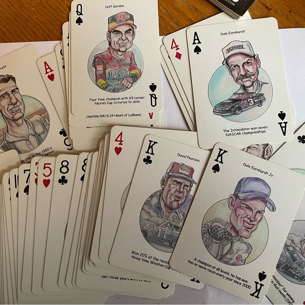 NASCAR Legends Playing Cards - Black and White